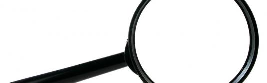 Lupe vor weißem Hintergrund