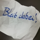 bleib dabei schriftzug